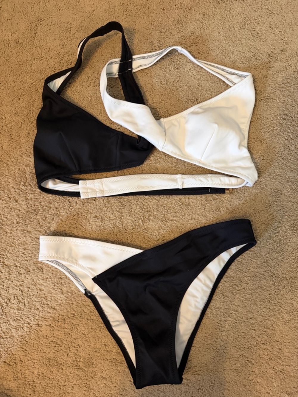 Victoria's Secret Reversible Black & White Bikini Set